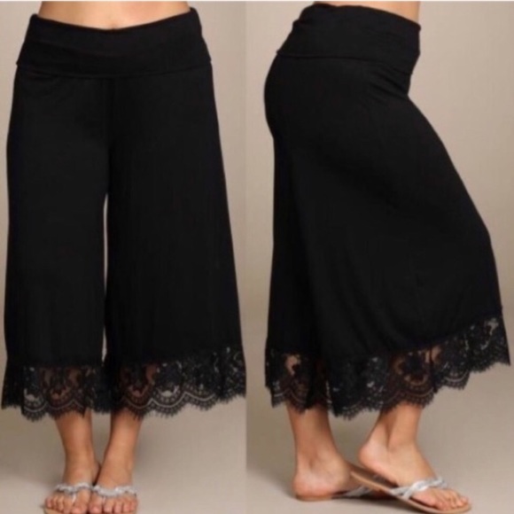 Pant Gaucho High Waist Lace Capri Bohemian - Picture 1 of 1